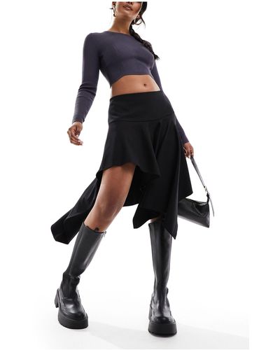 Weekday Minifalda negra asimétrica joy - Negro