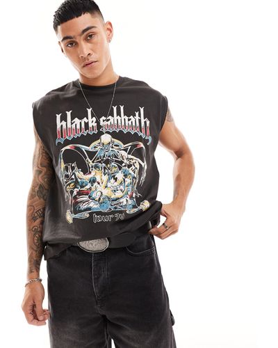Cotton On Cotton On Relaxed Singlet With Black Sabbath Graphic