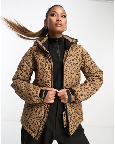 Protest Snowdrops - giacca da neve marrone leopardata