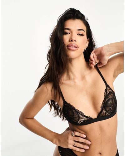 & Other Stories Lace Triangle Bra - Black