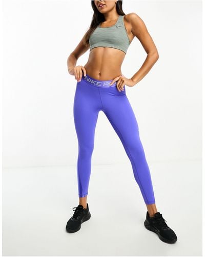 Nike Nike Pro Training Dri-fit Shine Mid Rise leggings - Blue