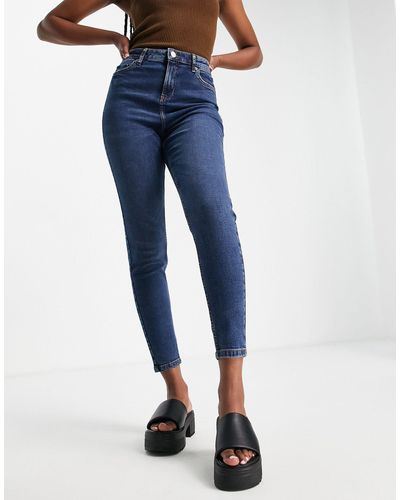 Miss Selfridge Emily - Enkellange Skinny Jeans Met Hoge Taille - Blauw