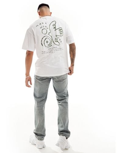 Jack & Jones Oversized Soul Dove Back Print T-shirt - White