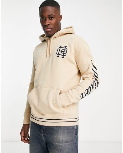 Hollister Sudadera tostada con capucha y logo ligature - Neutro