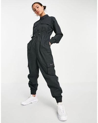 Nike Sportswear Gym Vintage Romper (black/sail) Women's Jumpsuit & Rompers  One Piece in Gray