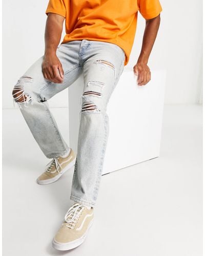 PacSun Distressed Relaxed Jeans - White