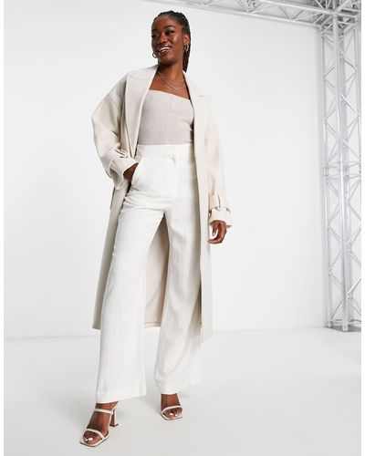 Forever New Belted Wrap Coat - White