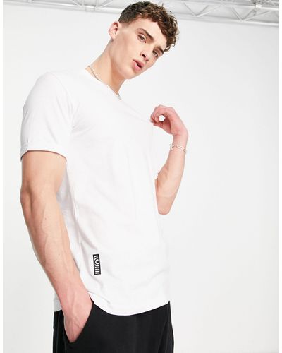 Bershka T-shirt long - Blanc