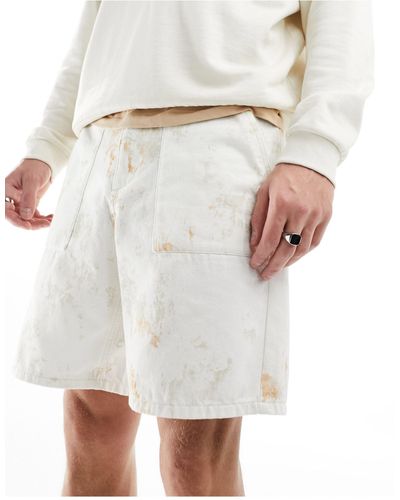 Farah Pantalones cortos color con estampado tie dye - Blanco