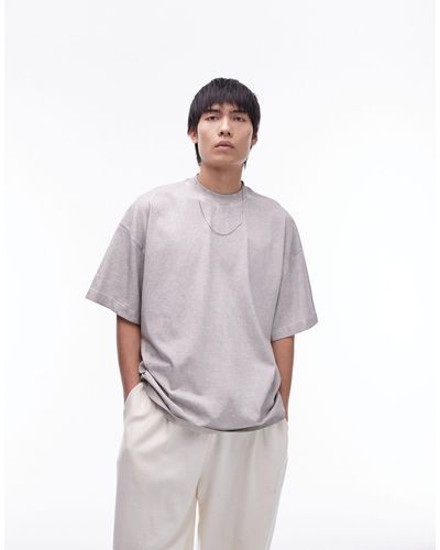 TOPMAN Oversized Fit T-shirt With Spray Wash - White