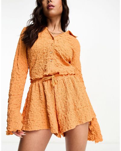 ASOS Textured Shorts - Orange