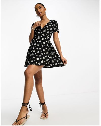 Pull&Bear Mini-jurk Met Overslag - Zwart