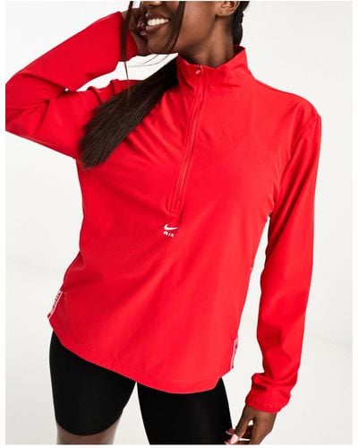 Nike Nike Air Dri-fit Half Zip Woven Jacket - Red