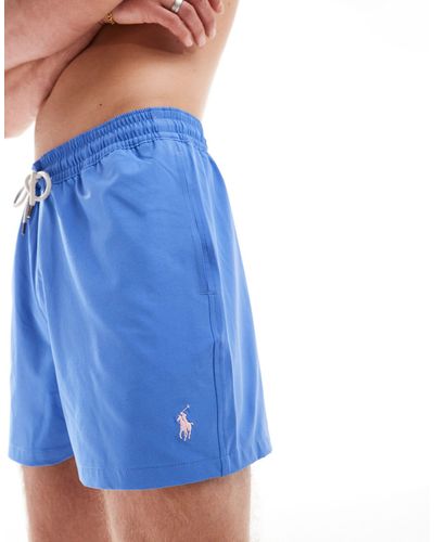 Polo Ralph Lauren Traveller Icon Logo Mid Slim Fit Swim Shorts - Blue