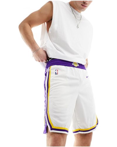 Nike Basketball Nba la lakers association swingman - pantaloncini unisex bianchi - Bianco