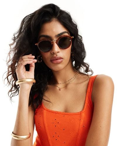 Aire Taures - occhiali da sole rotondi marroni - Arancione