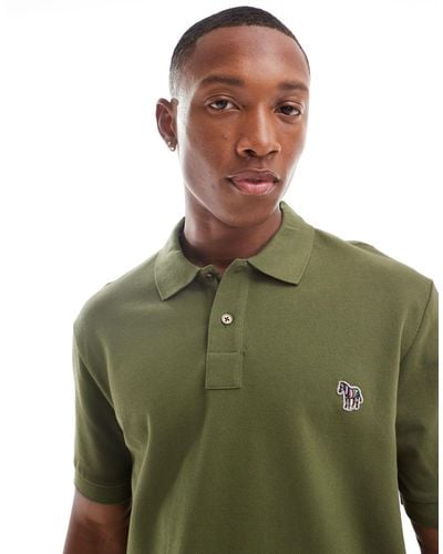 PS by Paul Smith Regular Fit Short Sleeve Polo With Zebra Logo - Green
