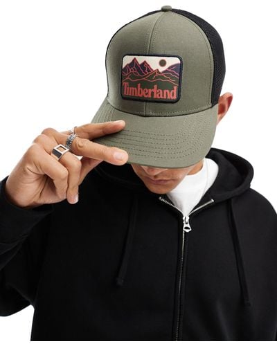 Timberland Mountain Patch Trucker Cap - Black