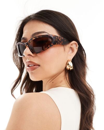 Vero Moda Wrap Around Sunglasses - Brown