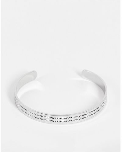 ASOS Cuff Bracelet With Greek Wave - Metallic