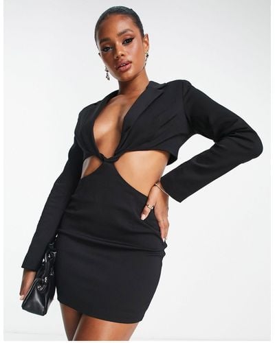 SIMMI Simmi Twist Front Cut Out Blazer Dress - Black