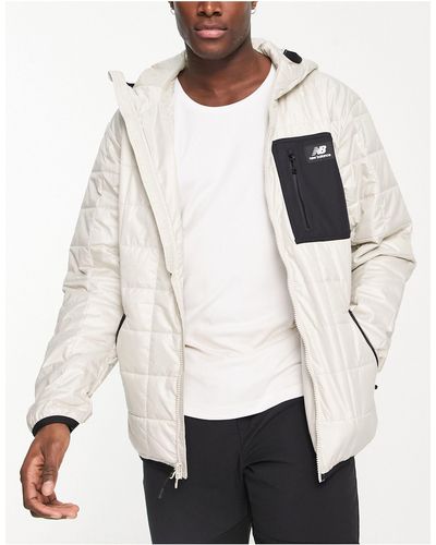 New Balance Unisex all terrain - giacca trapuntata color pietra - Bianco