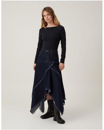 Cotton On Harper Denim Midi Skirt - Black