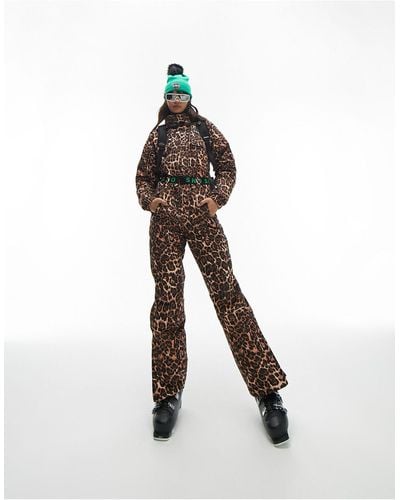 TOPSHOP Sno Ski Suit With Funnel Neck & Belt - Multicolour