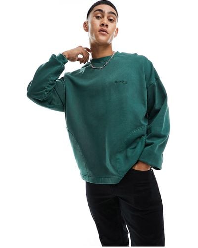 Nicce London Mercury Oversized Sweatshirt - Green