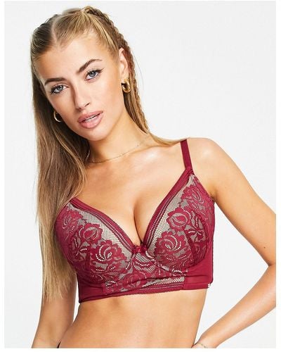 Gossard Superboost Lace Deep V Bralette- Red