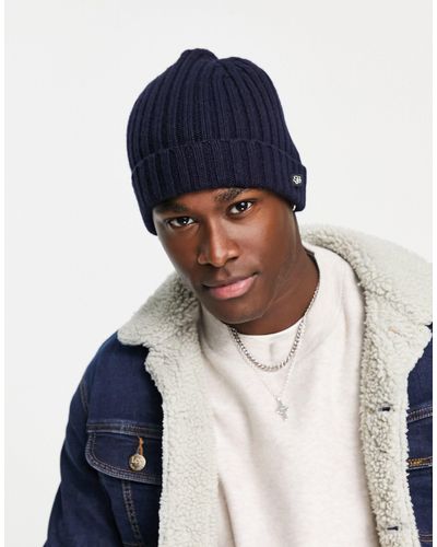 Ted Baker Oakland - Geribbelde Beanie - Blauw