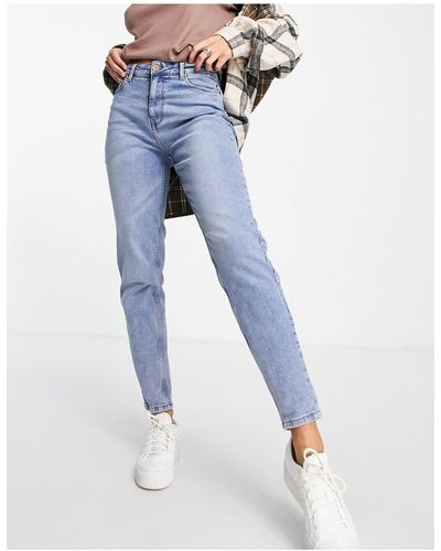Pieces Kesia - Mom Jeans Met Hoge Taille - Blauw