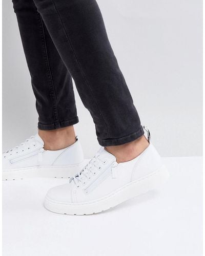 Dr. Martens Dante 6-eye Shoes In White Leather