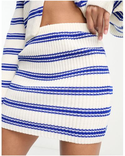 I Saw It First Knitted Mini Skirt Co-ord - Blue