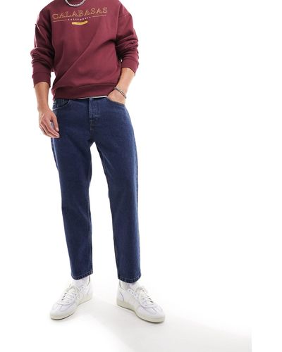 Only & Sons Avi - jeans taglio corto affusolati rigidi lavaggio medio - Blu
