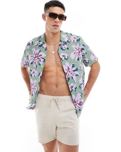 PS by Paul Smith Camisa con estampado floral morado - Blanco