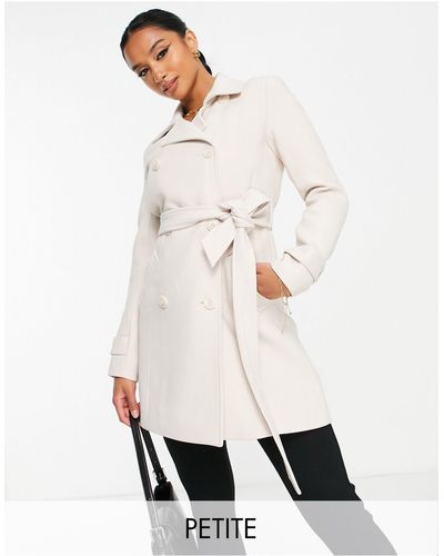 Forever New Forever New - Petite - Halfzware Trenchcoat Met Riem - Wit