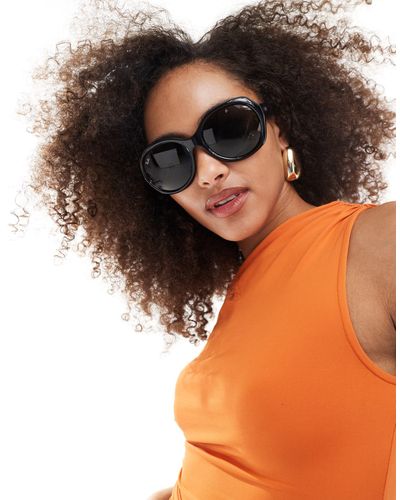 Ray-Ban Occhiali da sole oversize rotondi neri - Arancione