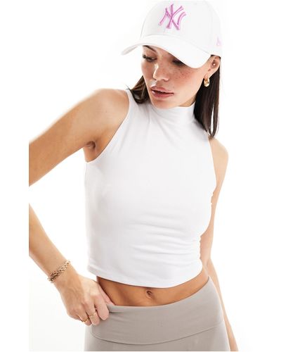 Hollister Seamless Sleeveless Top With Mock Neck - White