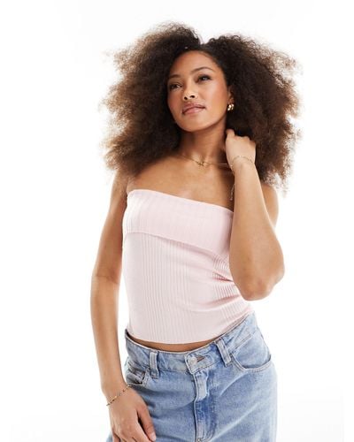 PacSun Fold Over Tube Top - White