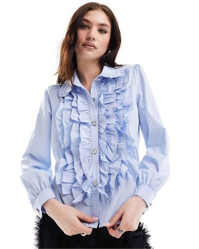 Sister Jane Adore Ruffle Blouse - Blue