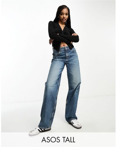 ASOS Asos Design Tall - baggy Boyfriend Jeans - Blauw