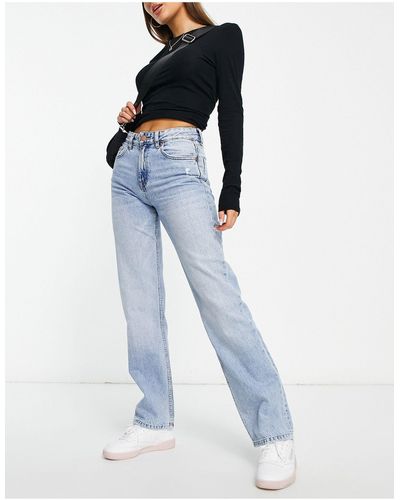Pull&Bear Jeans Met Rechte Pijpen En Lage Taille - Blauw