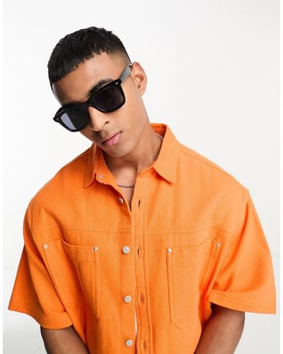 ASOS Retro Square Sunglasses - Orange