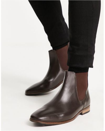 French Connection Leather Chelsea Boots - Black