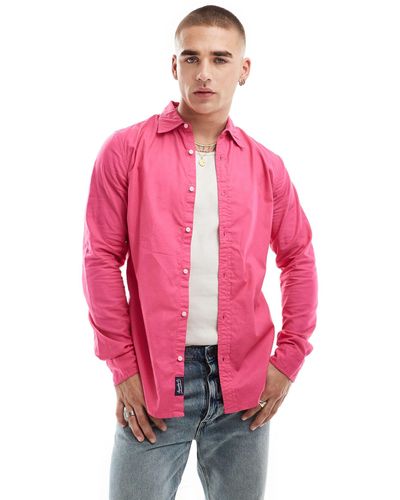 Superdry – langärmliges baumwollhemd - Pink