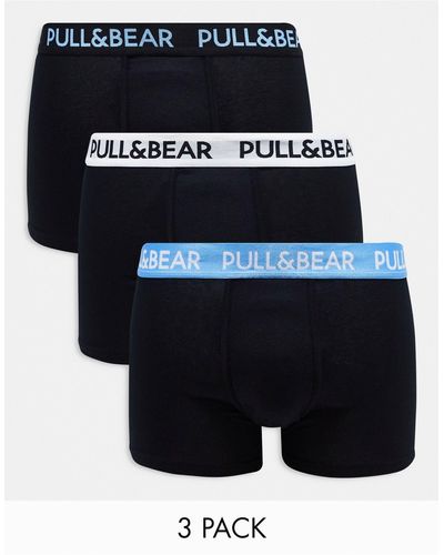 Pull&Bear Set Van 3 Boxershorts Met Witte/blauwe Taillebanden