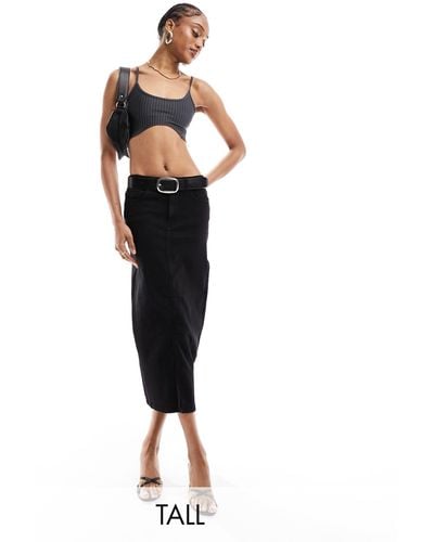 Vero Moda Denim Midi Skirt - Black
