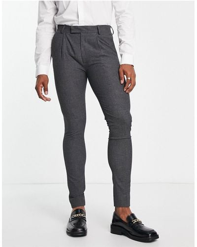 Noak Super Skinny Premium Fabric Suit Pants - Black