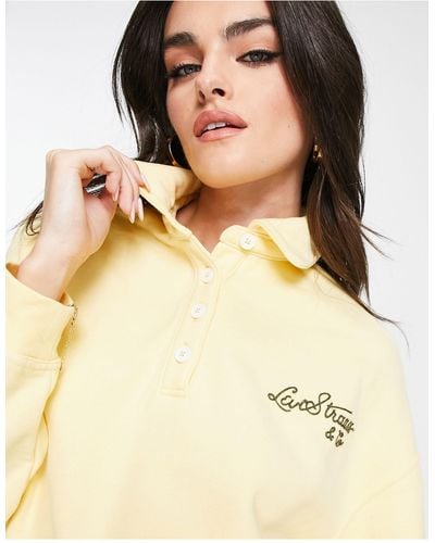 Levi's Vintage Sport Script Logo Cropped Poloshirt - Yellow